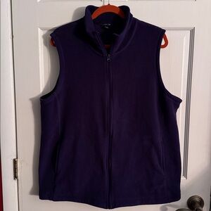 Cozy Lands’ End Full Zip Purple Fleece Vest, size 2X